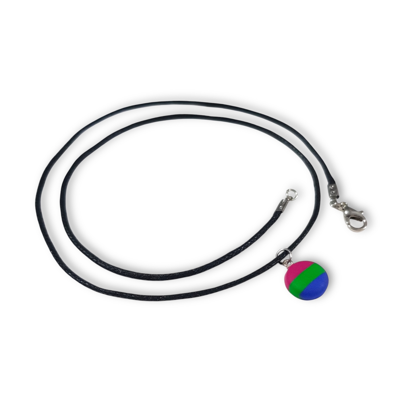 Polysexual pride flag pendant necklace