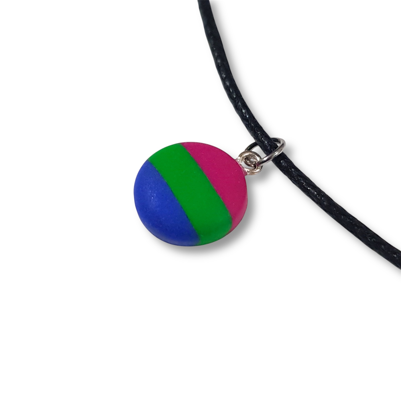 Polysexual pride flag pendant necklace