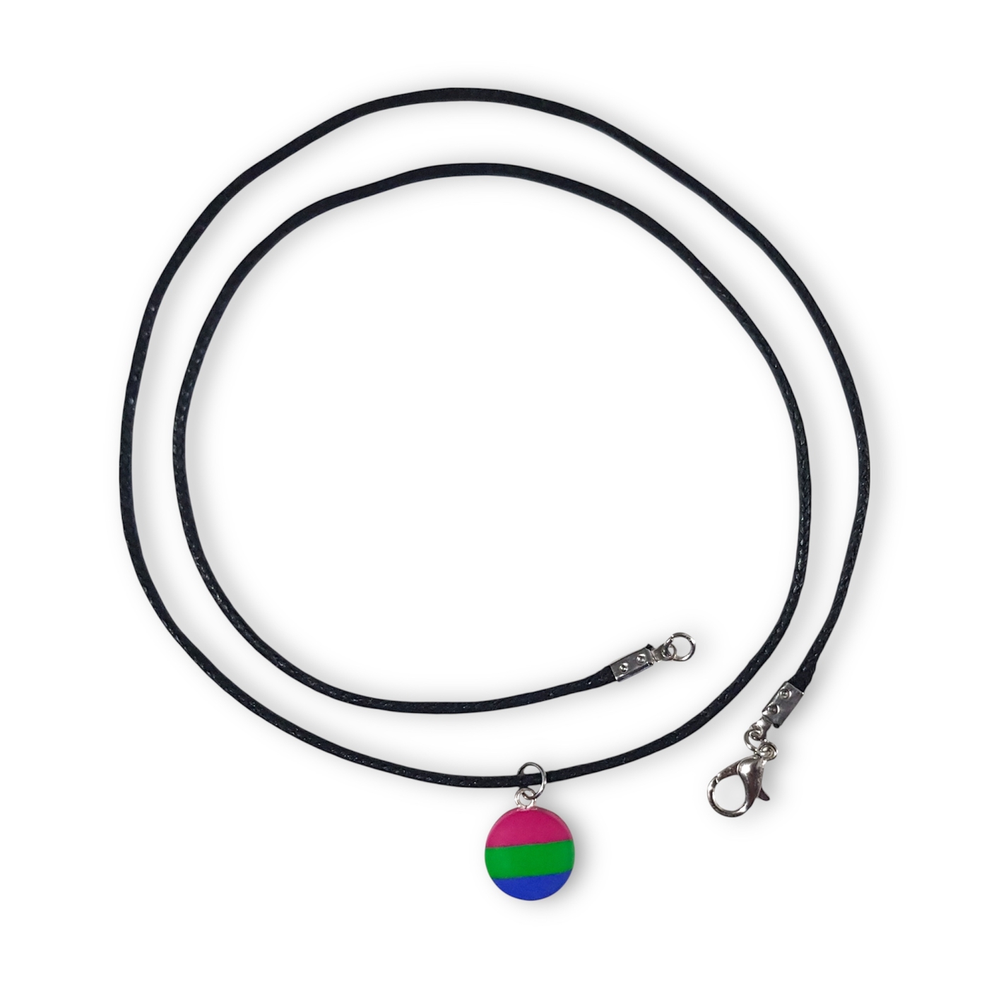 Polysexual pride flag pendant necklace