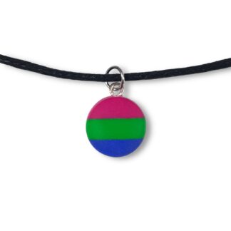 Polysexual pride flag pendant necklace
