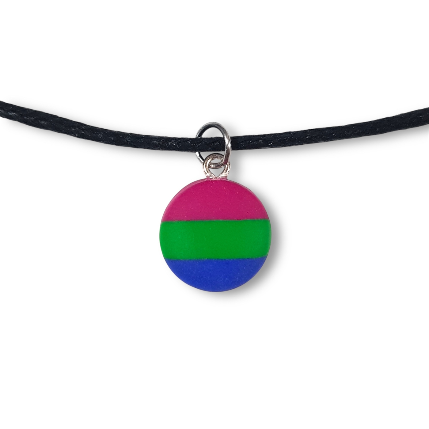 Polysexual pride flag pendant necklace