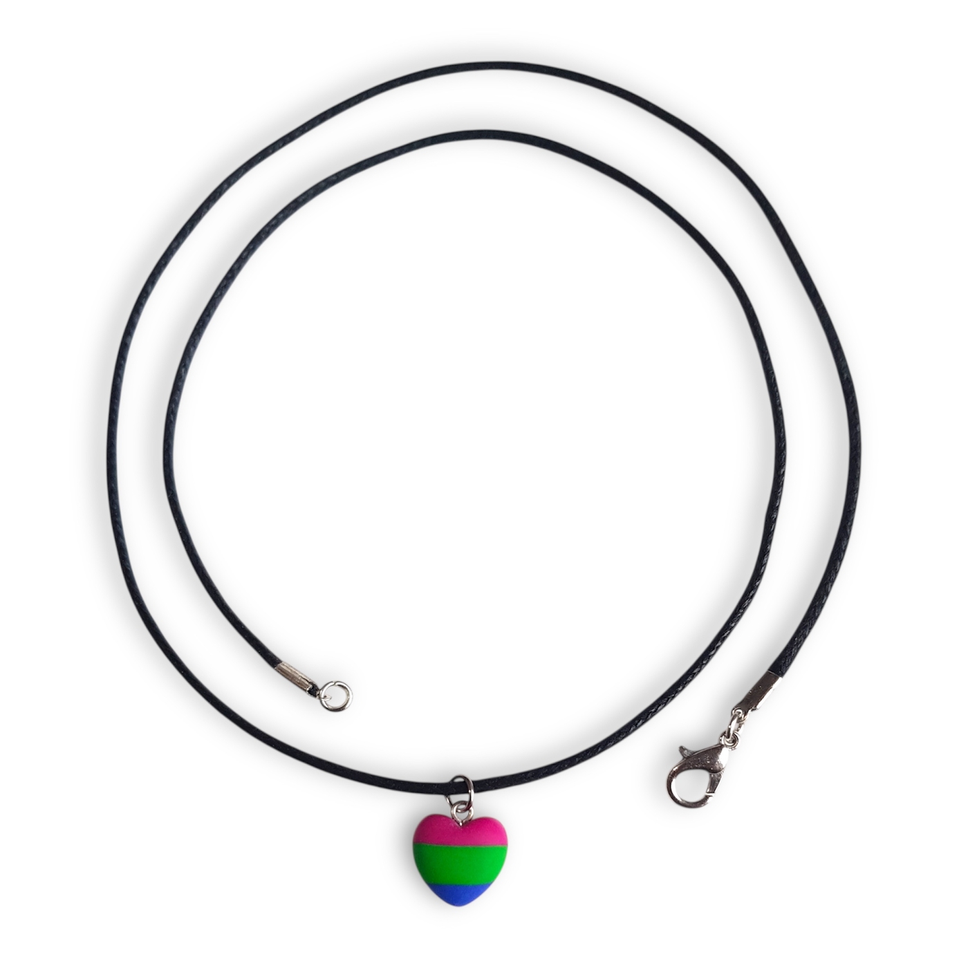 Polysexual pride flag necklace