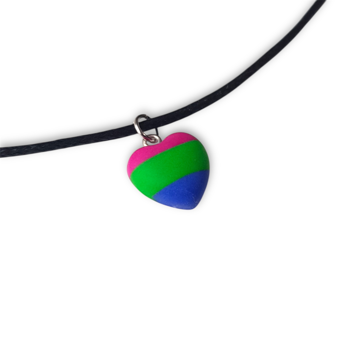 Polysexual pride flag necklace