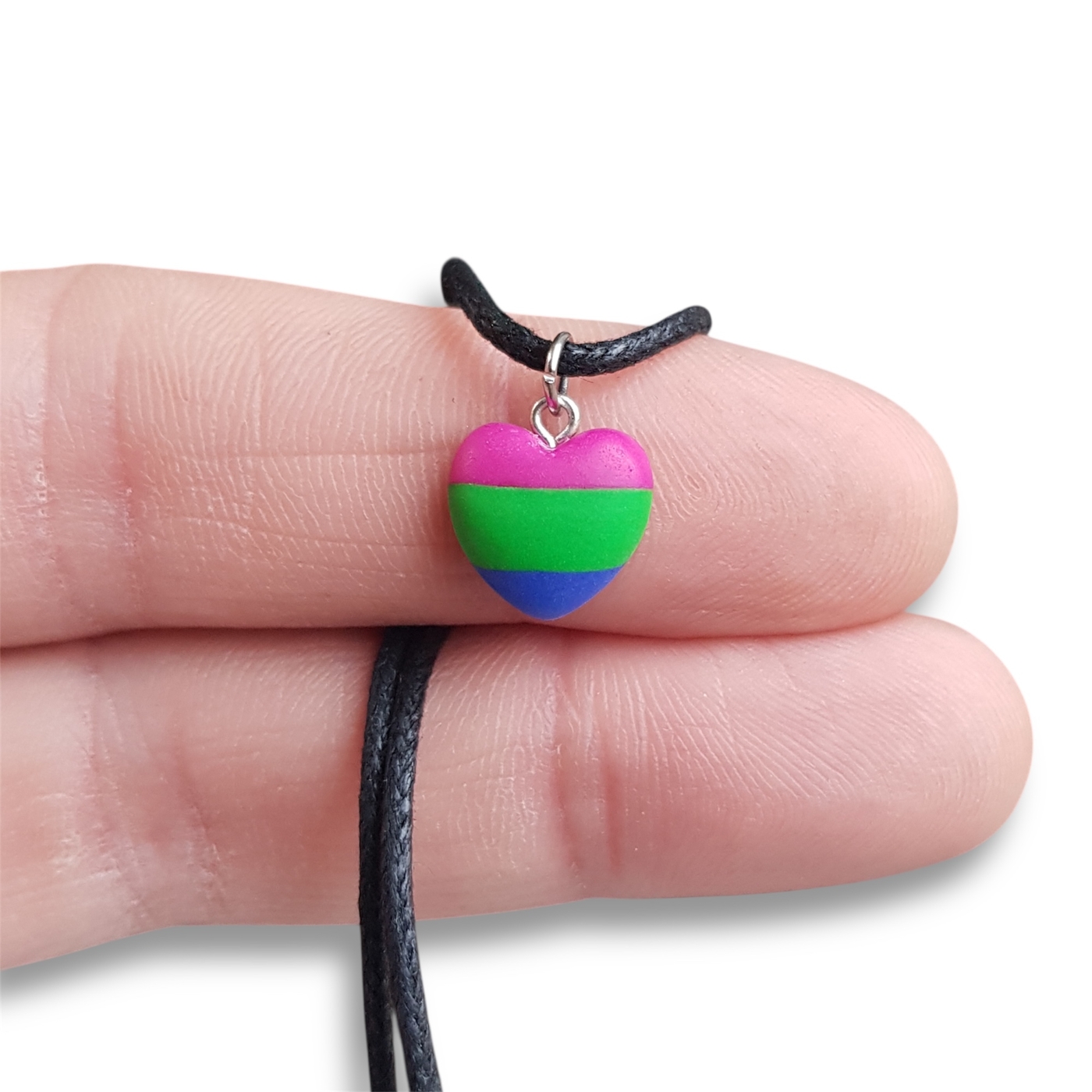 Polysexual pride flag necklace