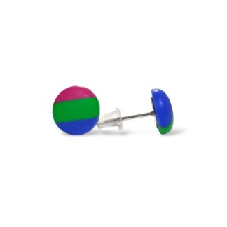 Polysexual pride flag stud earrings