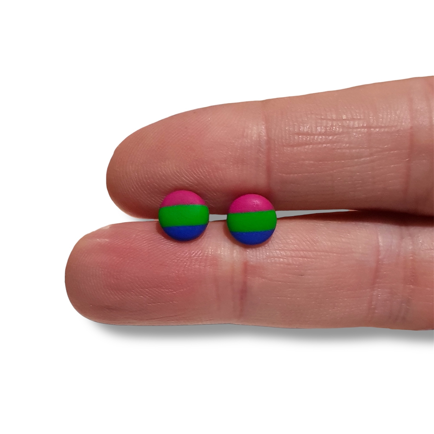 Polysexual pride flag small stud earrings