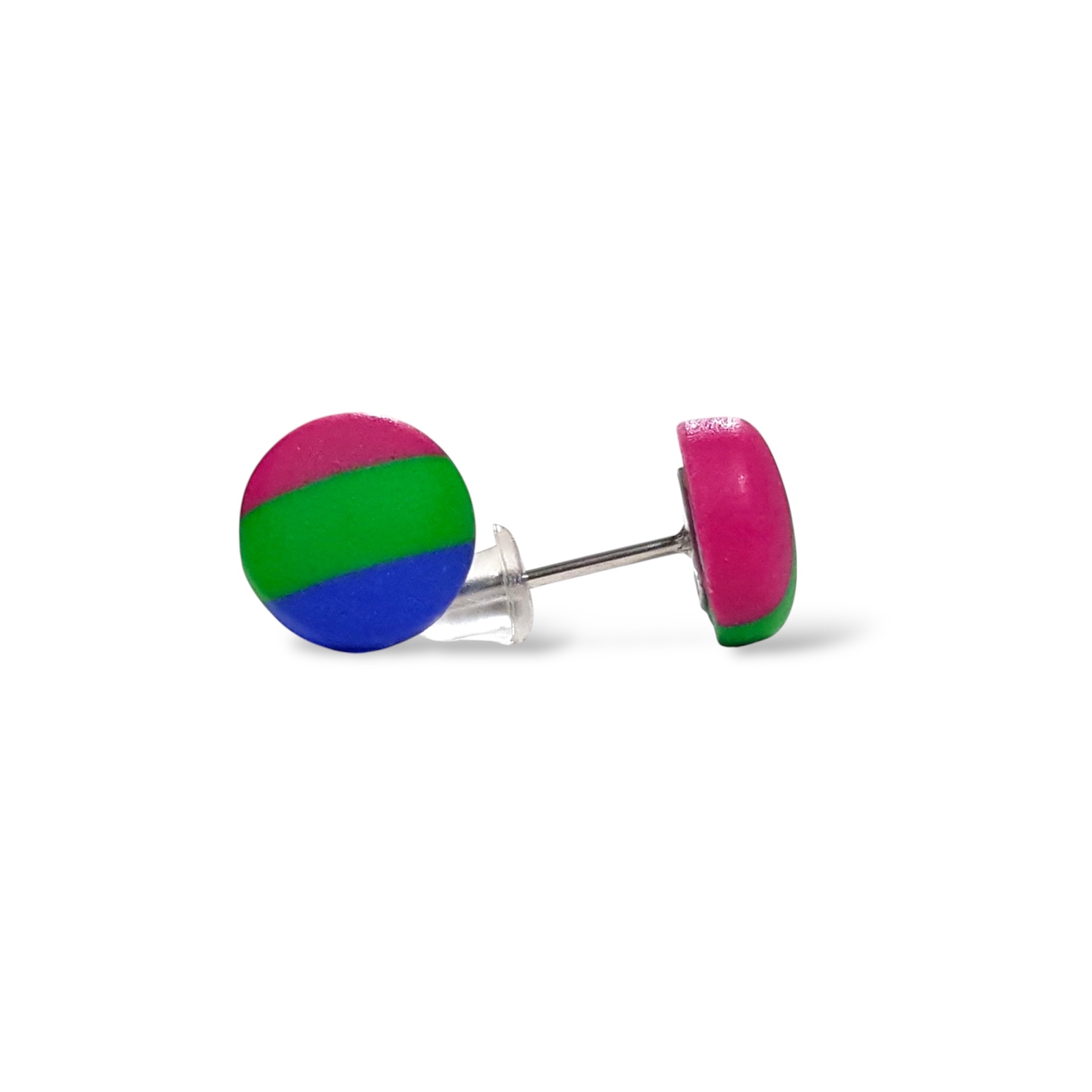 Polysexual pride flag small stud earrings