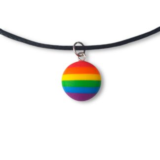 pride flag button shaped necklace