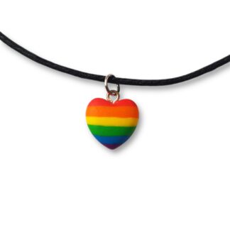 LGBTQ pride flag heart shaped pendant necklace