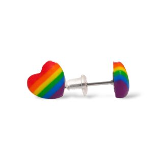 LGBTQ pride flag heart shaped small stud earrings