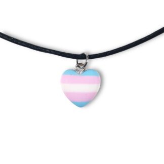 Transgender pride flag necklace