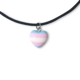 Transgender pride flag necklace