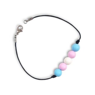 Transgender pride flag beaded bracelet
