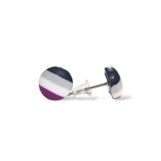 Asexual pride flag button shaped stud earrings