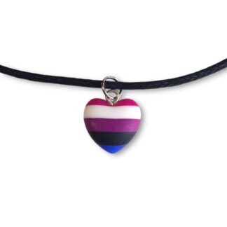 Genderfluid pride flag pendant necklace