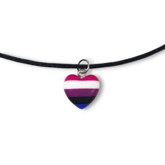 Genderfluid pride flag pendant necklace