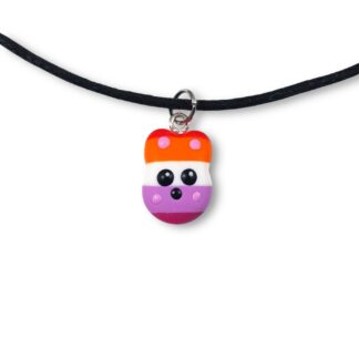 Lesbian pride flag kawaii rabbit pendant necklace