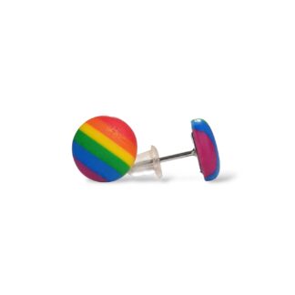 LGBTQ pride flag round stud earrings