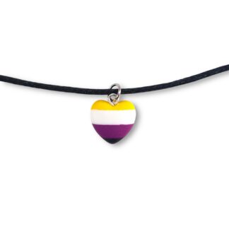 Nonbinary pride flag heart pendant necklace