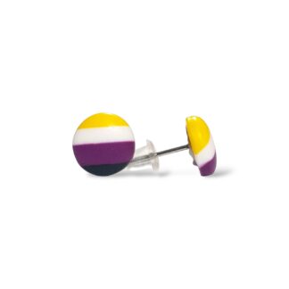 Nonbinary pride flag stud earrings