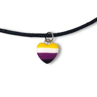 Nonbinary pride flag pendant necklace