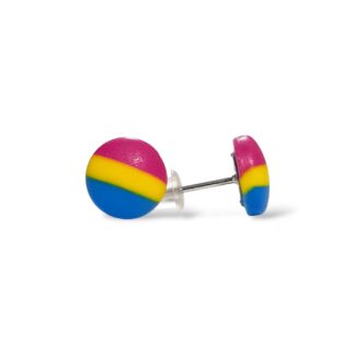 Pansexual pride flag stud earrings