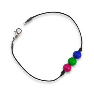Polysexual pride flag beaded bracelet
