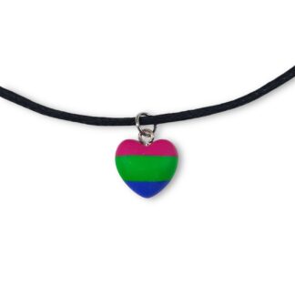 Polysexual pride flag pendant necklace