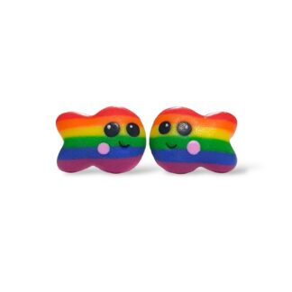 LGBTQ pride flag kawaii fish earrings