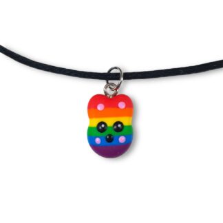 Pride flag kawaii rabbit necklace