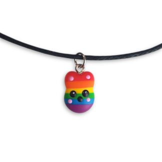 Pride flag kawaii rabbit pendant necklace