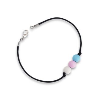 Transgender pride flag beaded bracelet