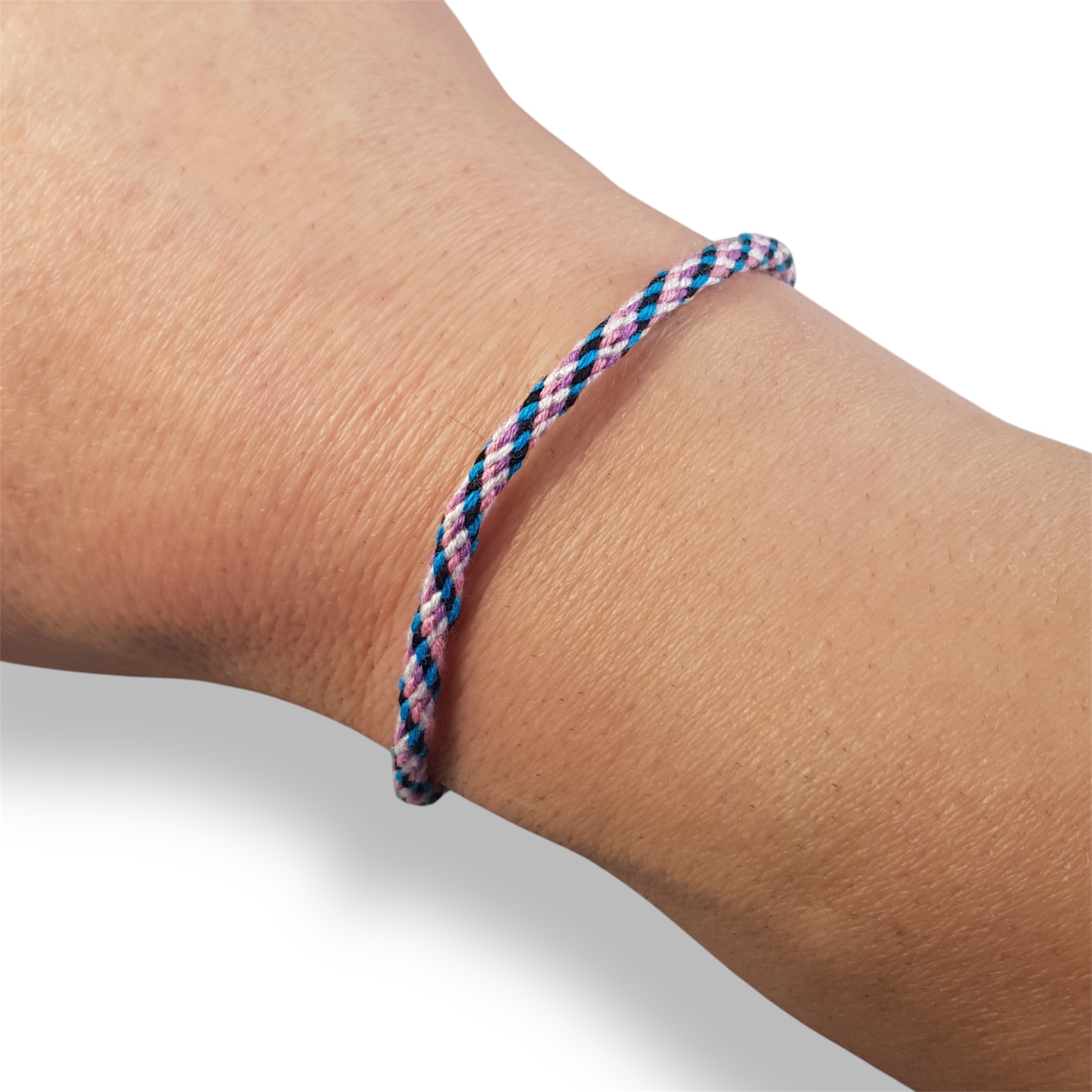 Genderfluid pride flag braided bracelet