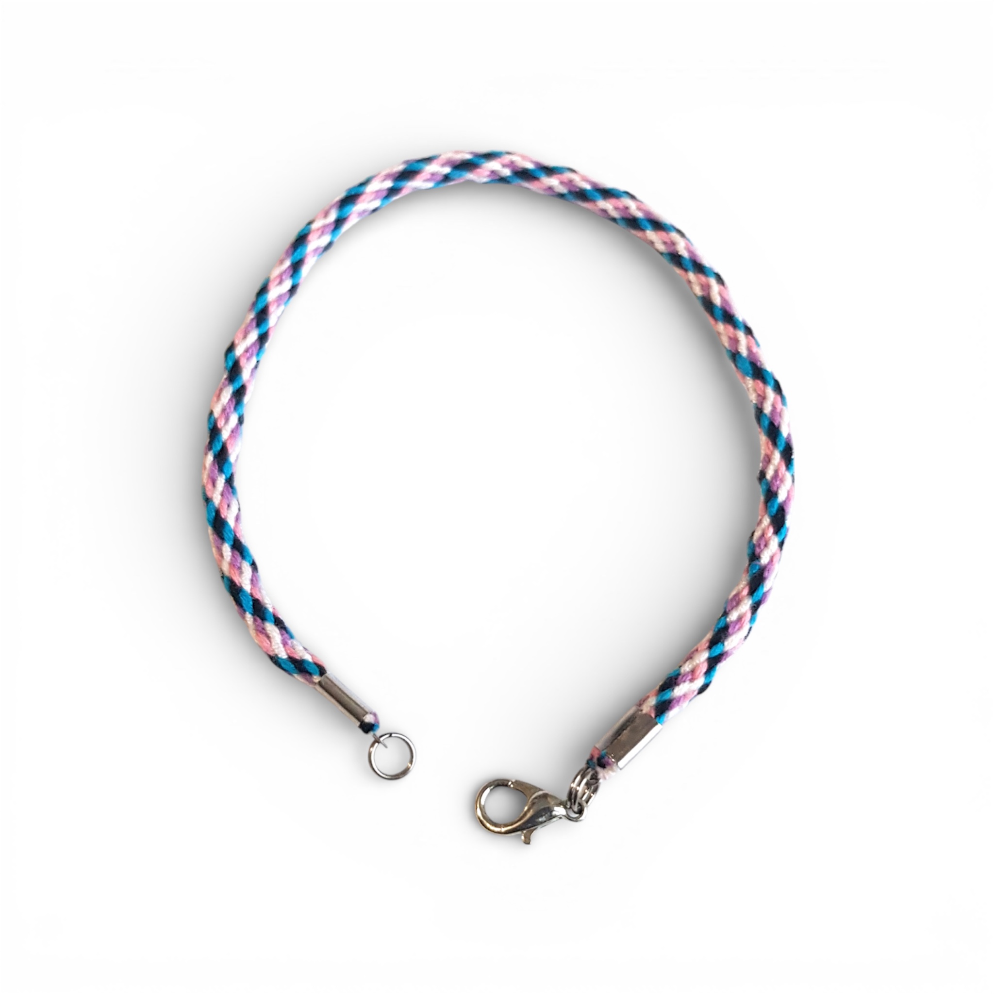 Genderfluid pride flag braided bracelet
