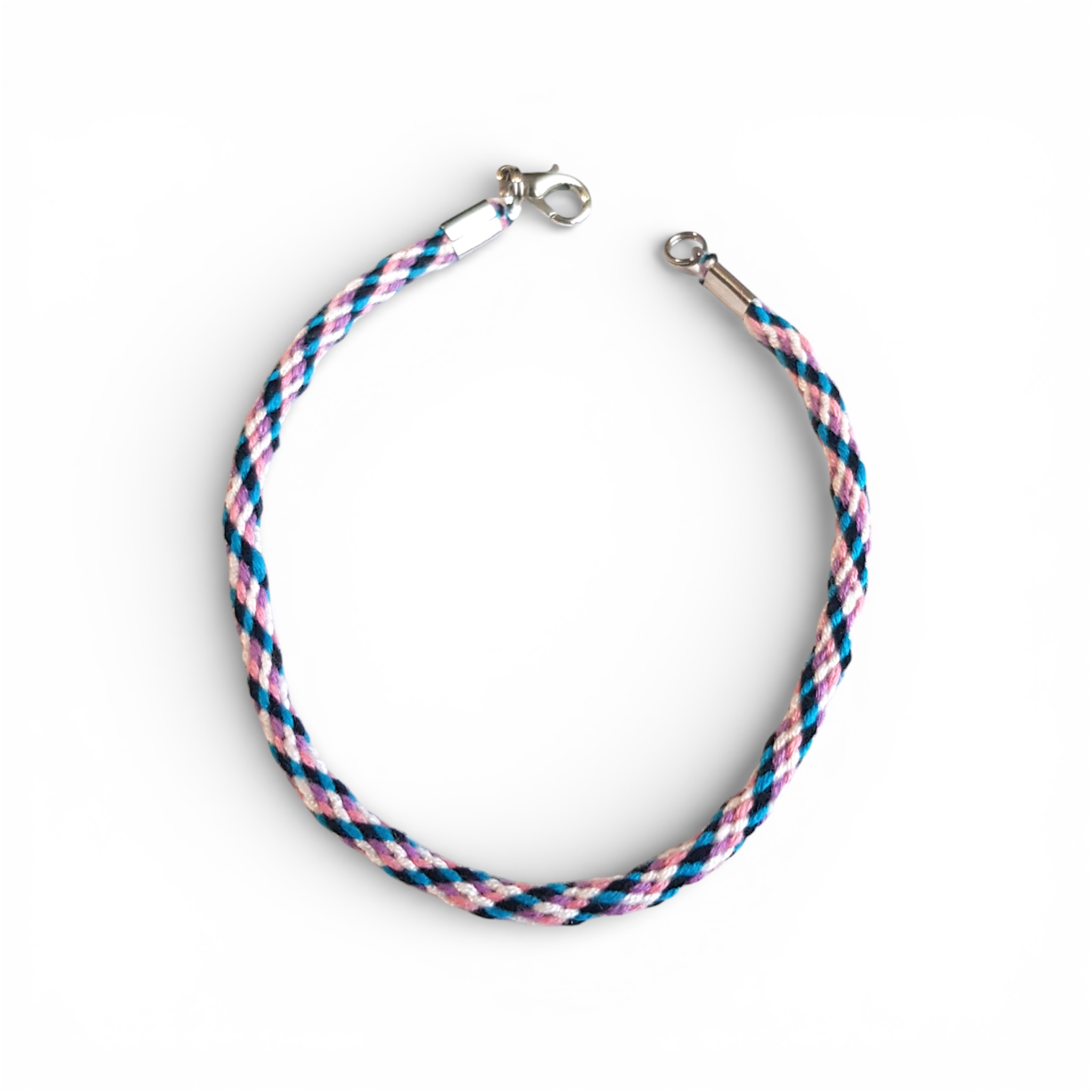Genderfluid pride flag braided bracelet
