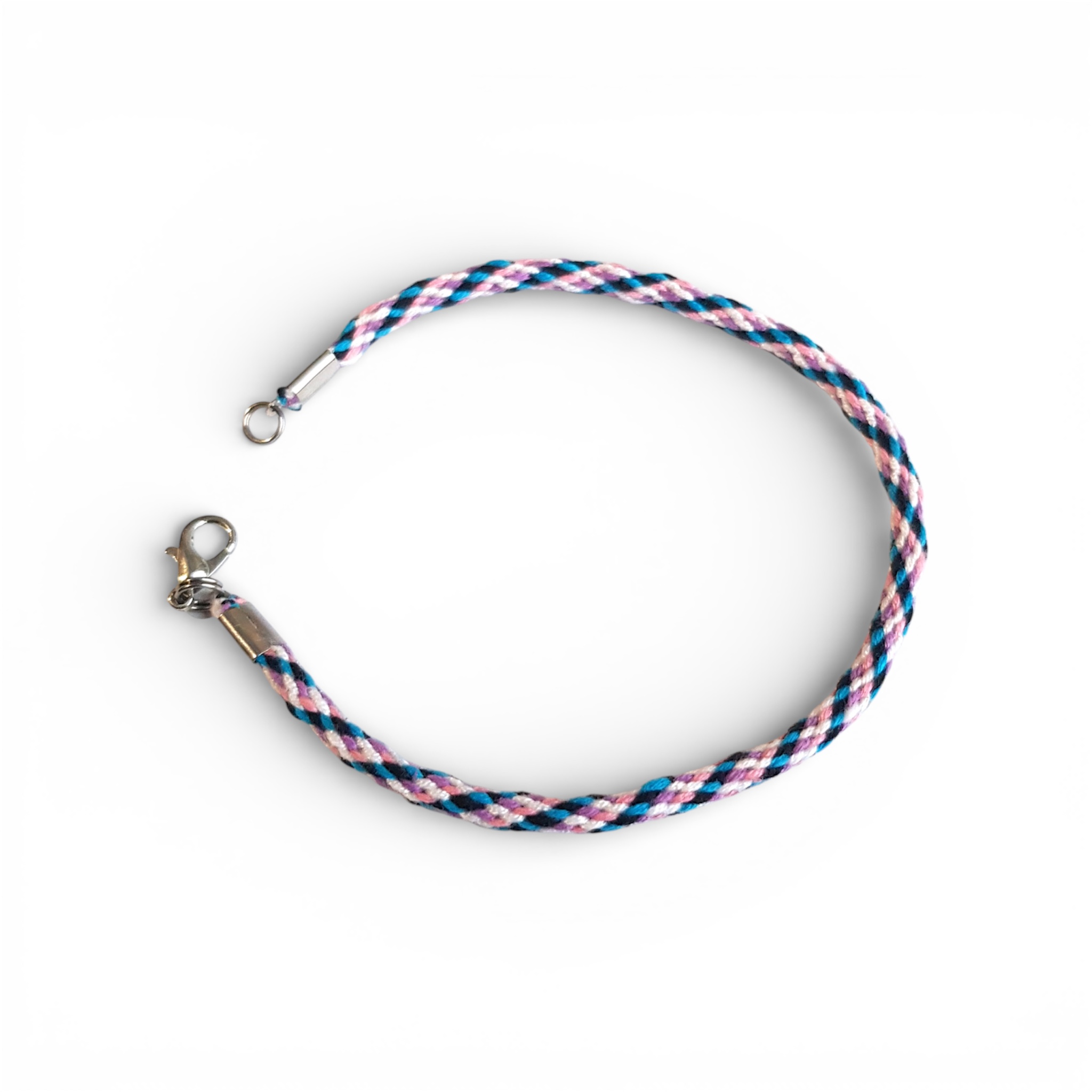 Genderfluid pride flag braided bracelet