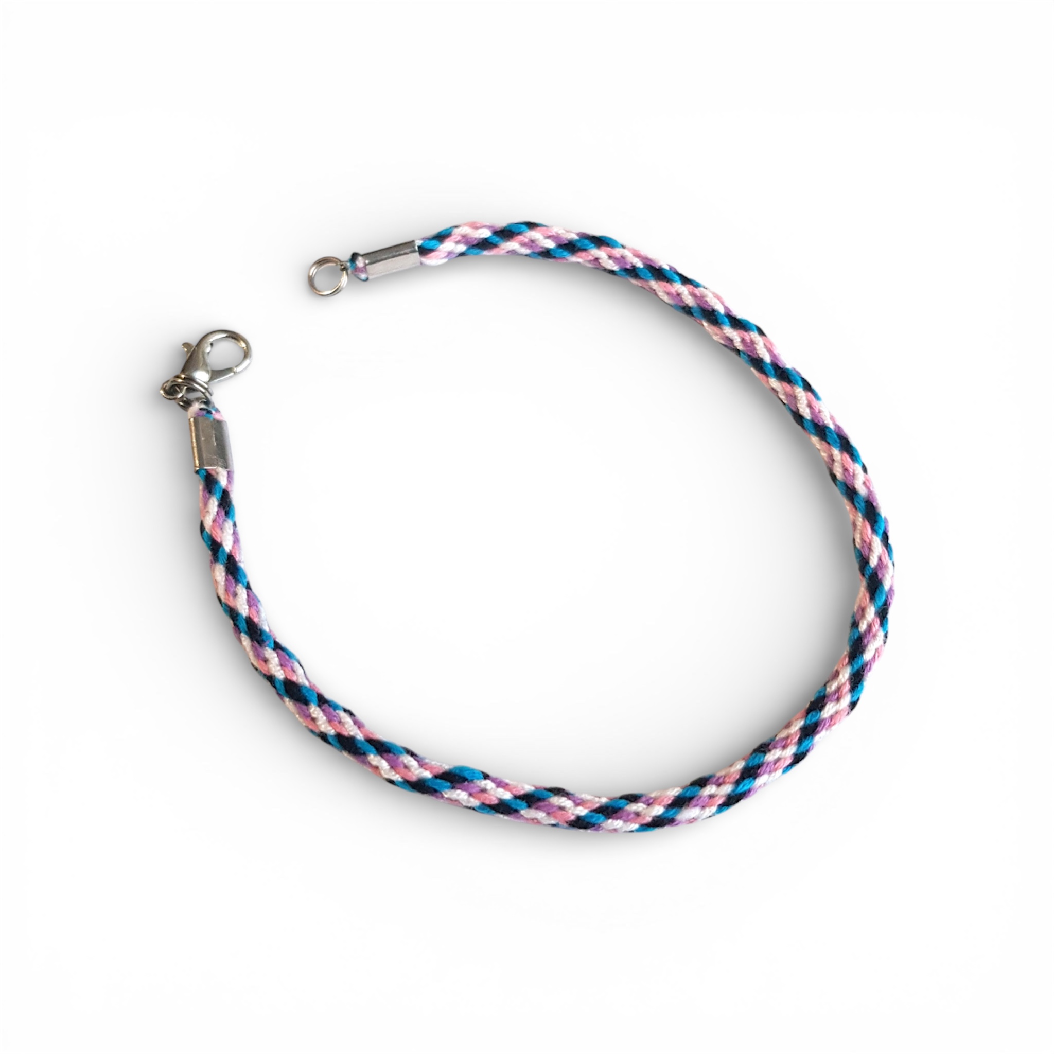 Genderfluid pride flag braided bracelet