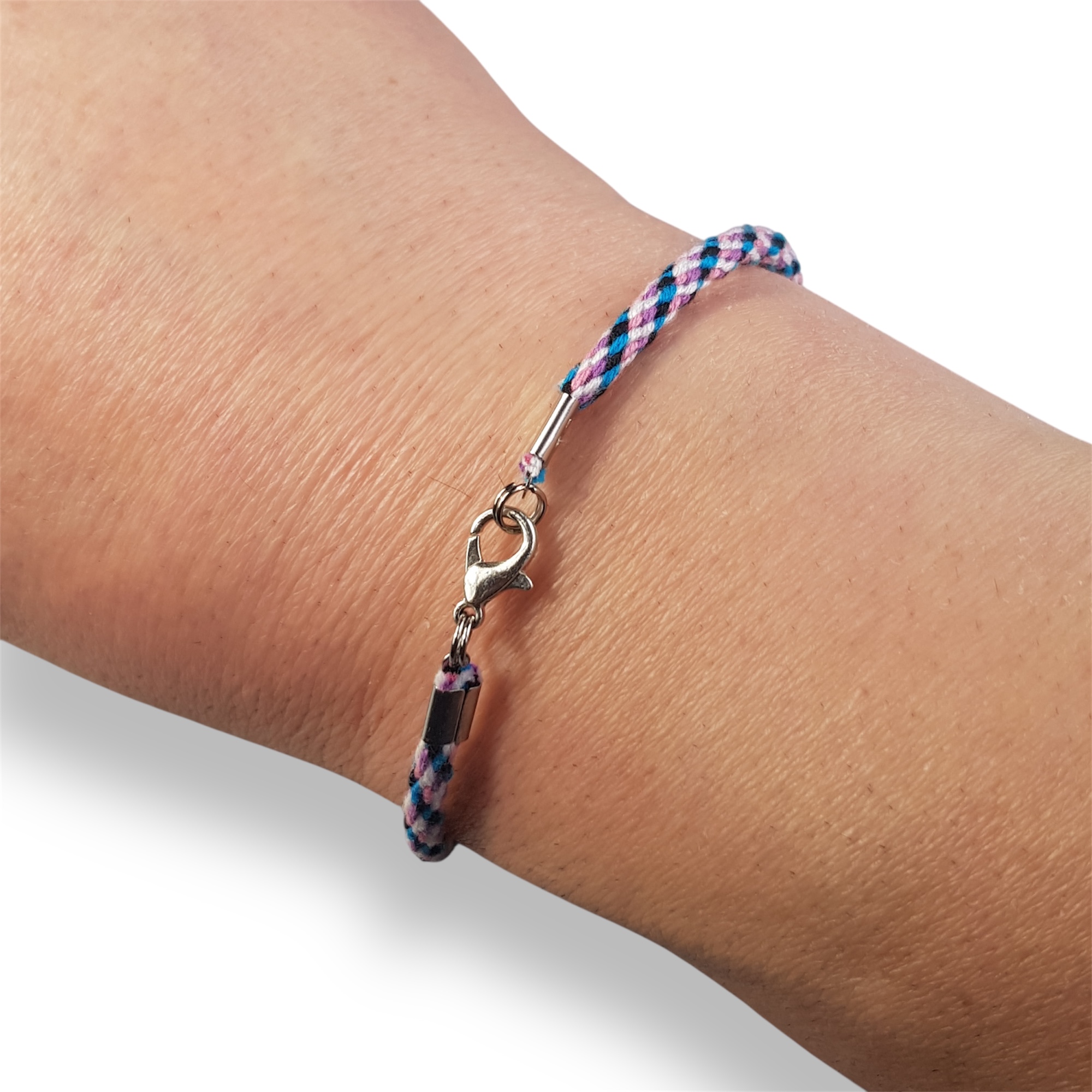 Genderfluid pride flag braided bracelet