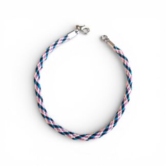 Genderfluid pride flag braided bracelet