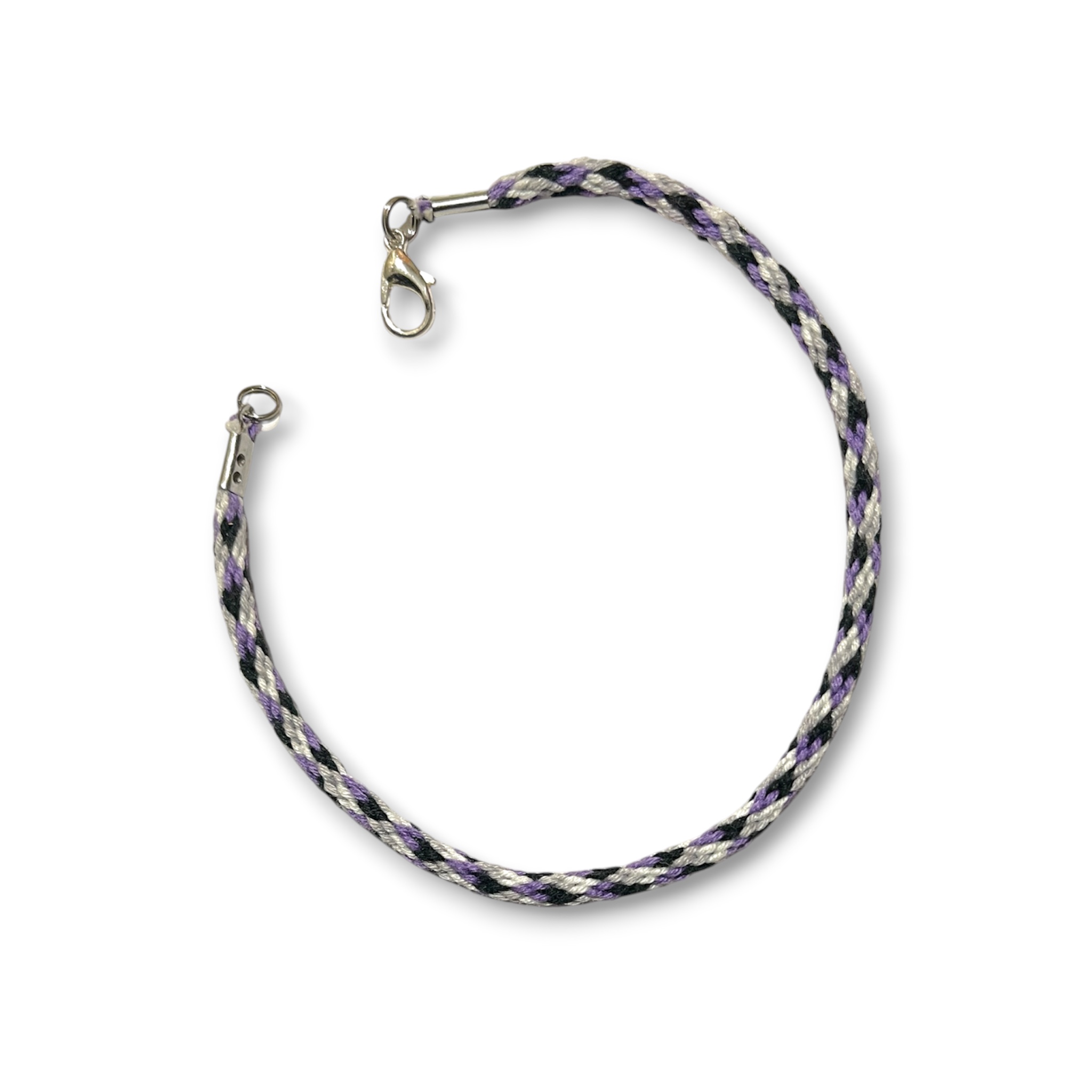 Asexual pride flag braided bracelet