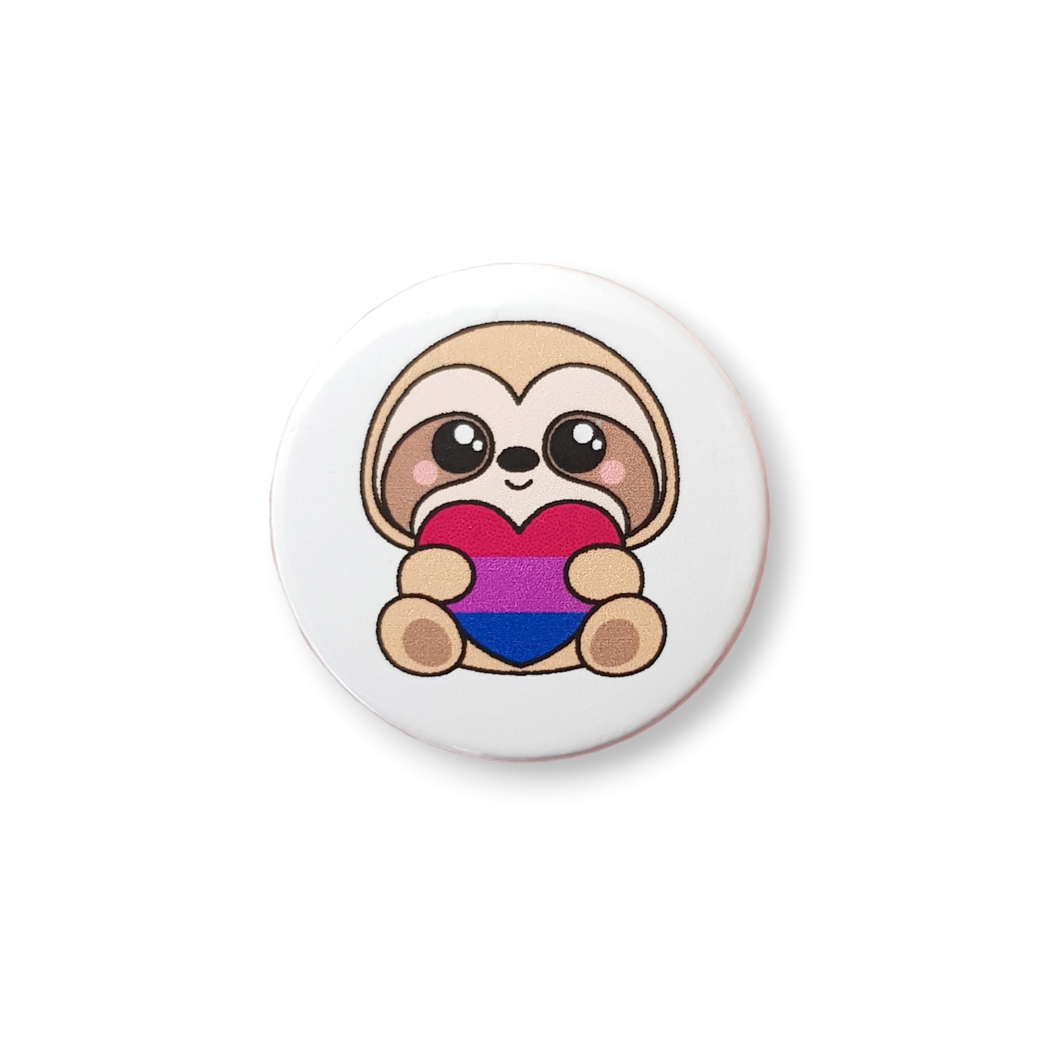 Bisexual pride flag sloth badge