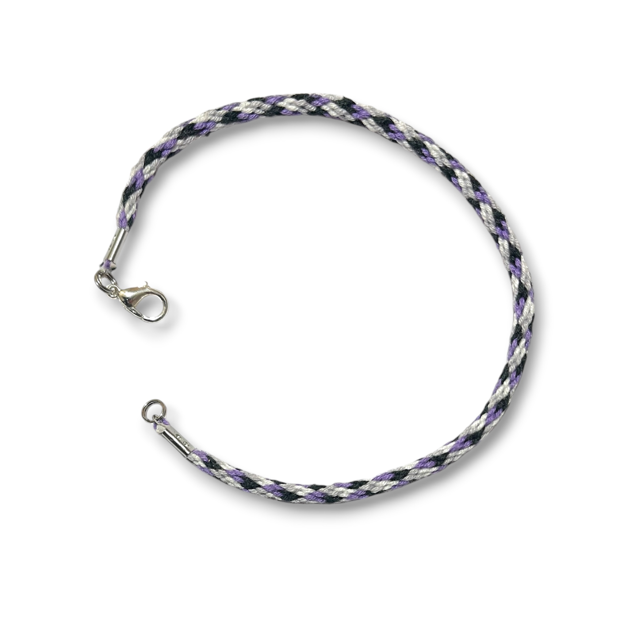 Asexual pride flag braided bracelet