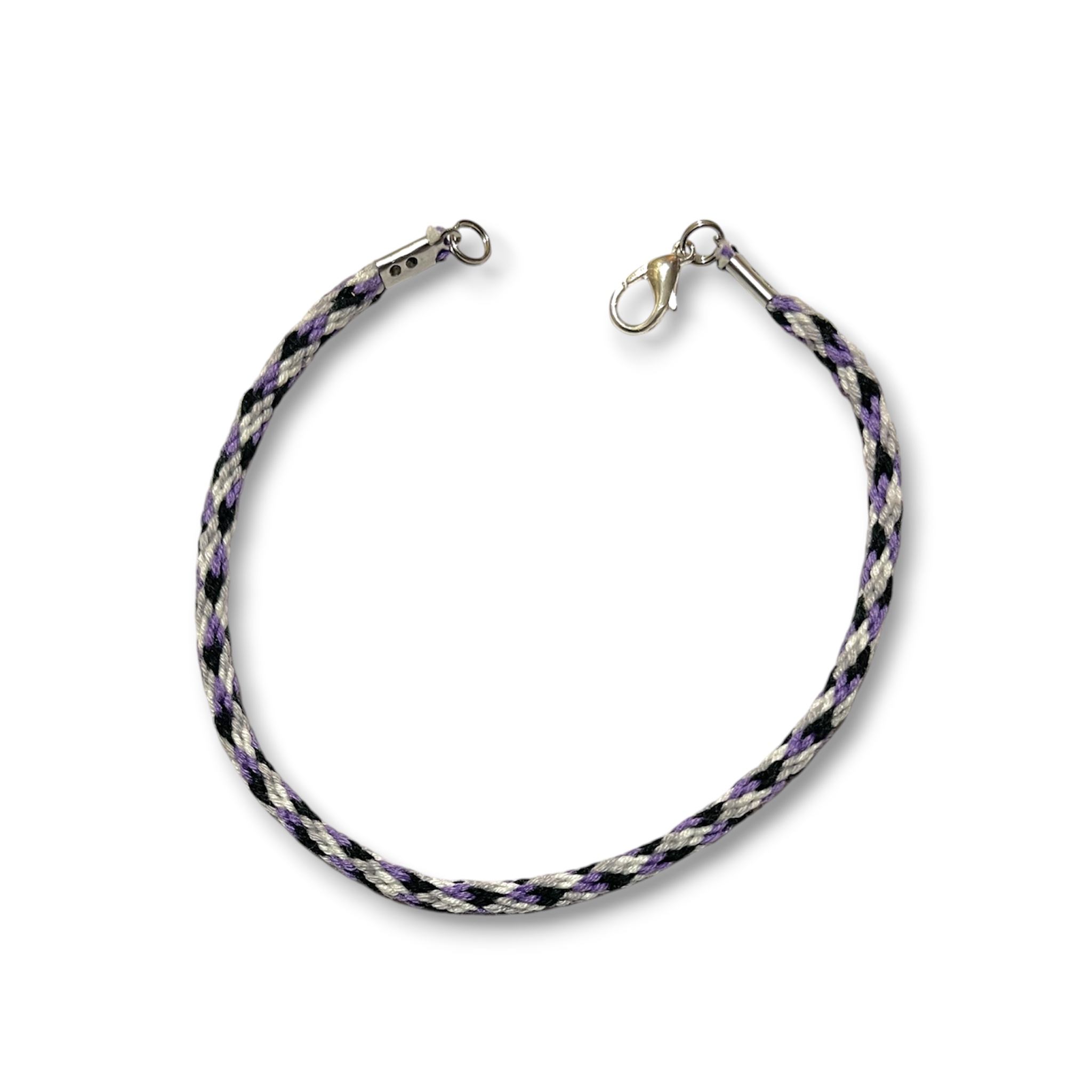 Asexual pride flag braided bracelet