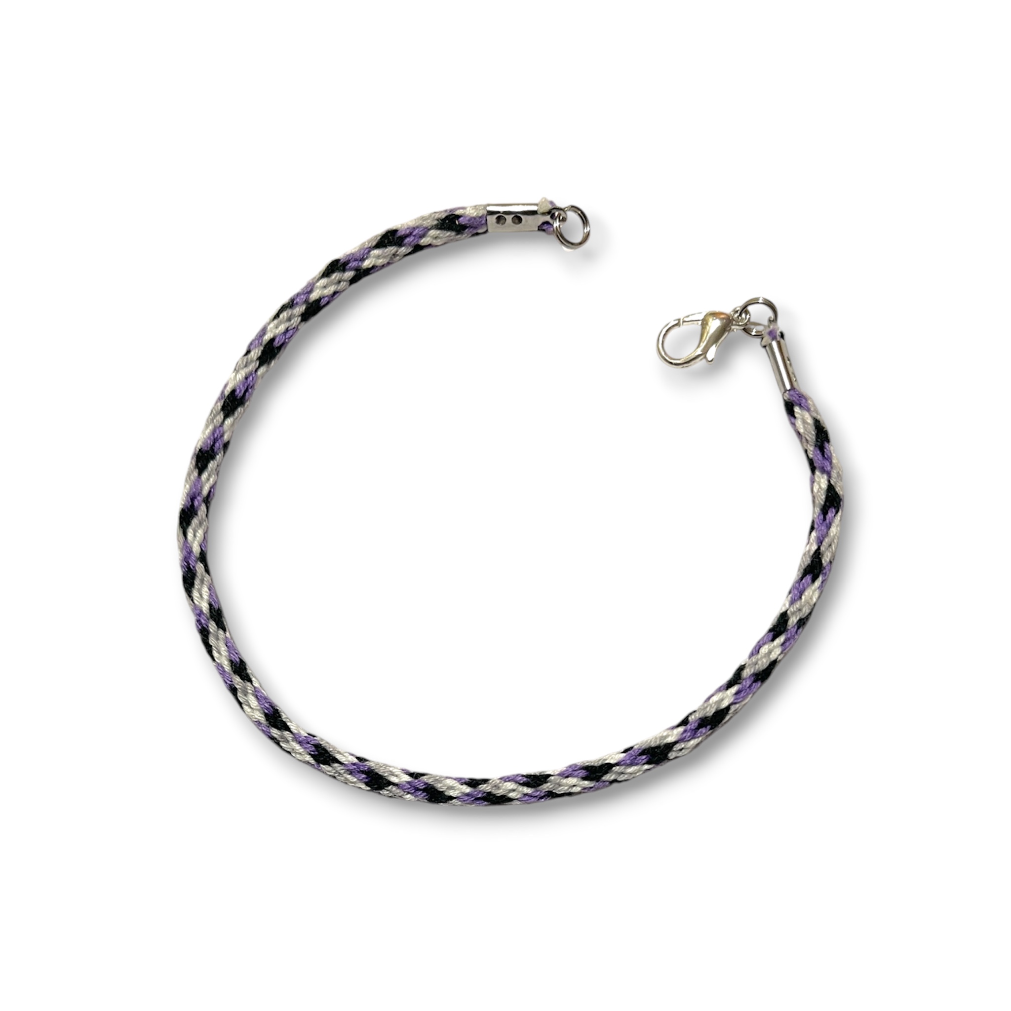 Asexual pride flag braided bracelet