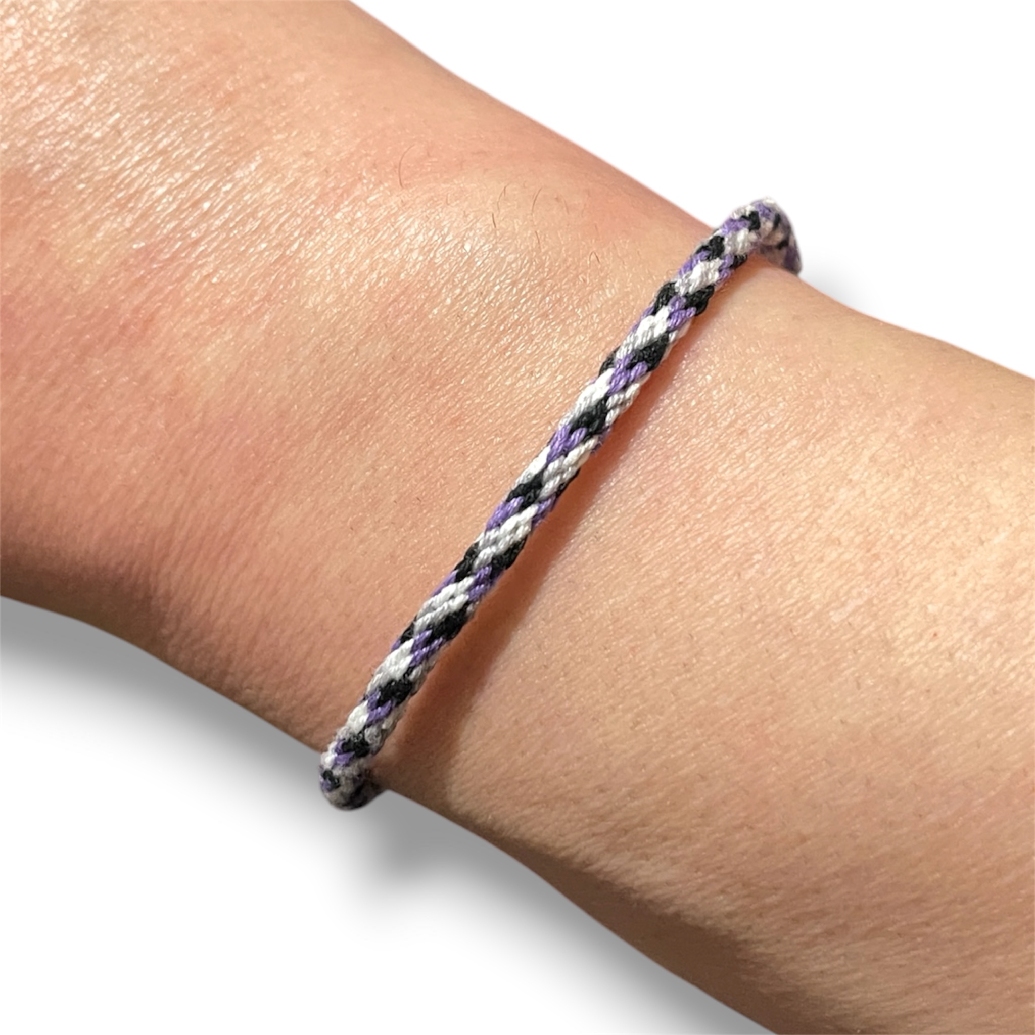 Asexual pride flag braided bracelet