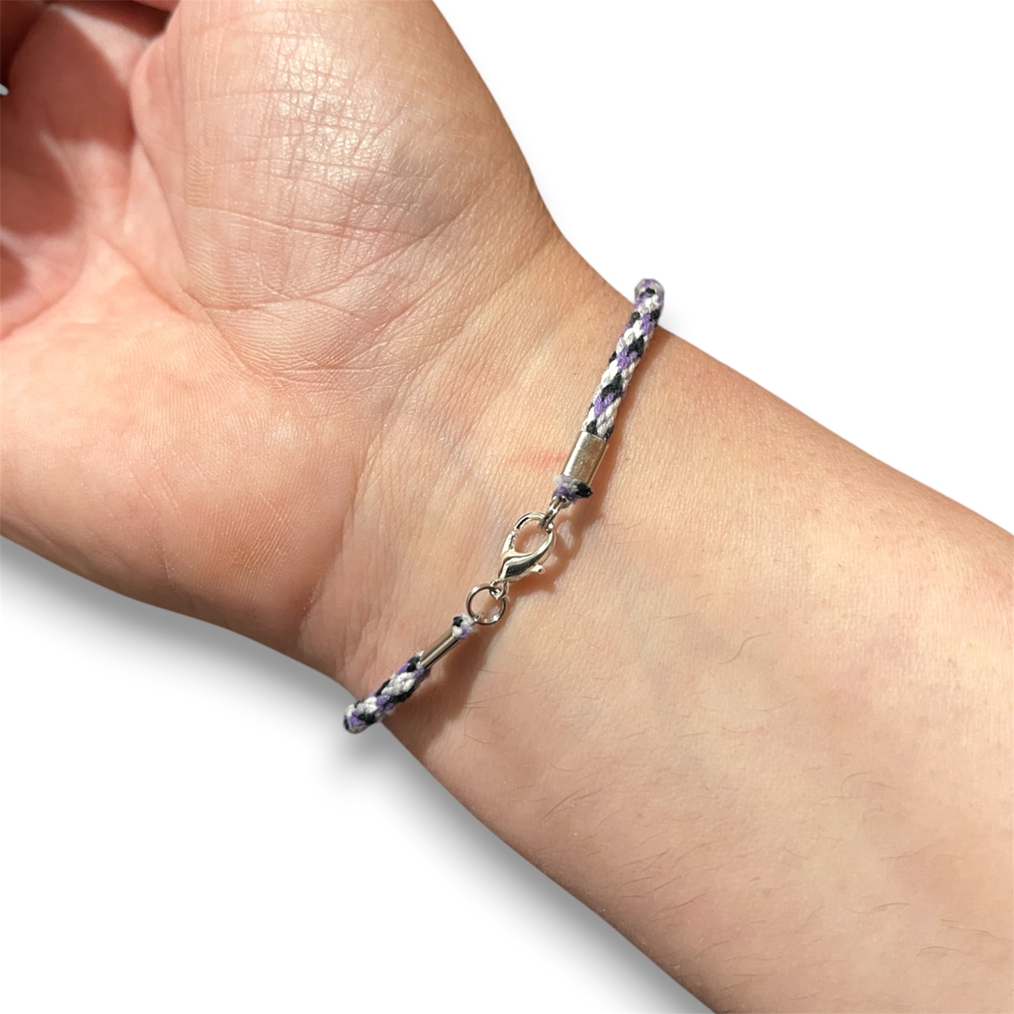 Asexual pride flag braided bracelet