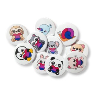 Bisexual pride flag animal badges
