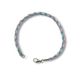 Transgender pride flag braided bracelet