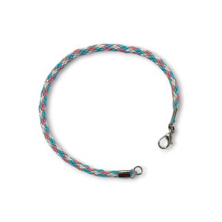 Transgender pride flag braided bracelet