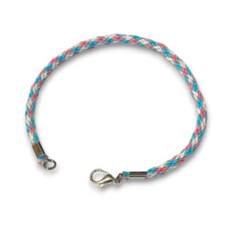 Transgender pride flag braided bracelet